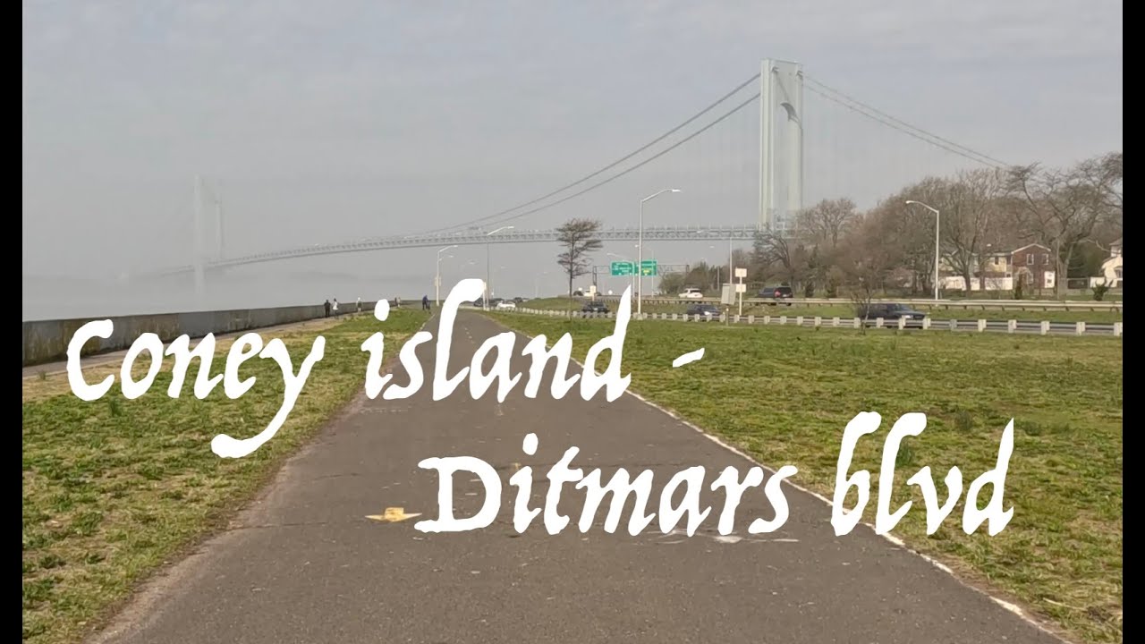 [4K]Cycling from Coney Island to Ditmars blvd via Neptune ave, Shore pkwy Greenway, Verrazzano br...