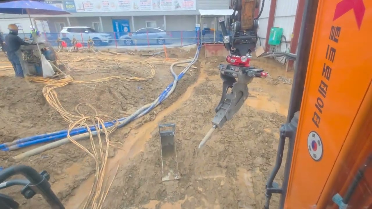 Jk틸트로테이터 03w 오토퀵   브레이커 작업  굴착기 굴삭기 포크레인 excavator digger operator 