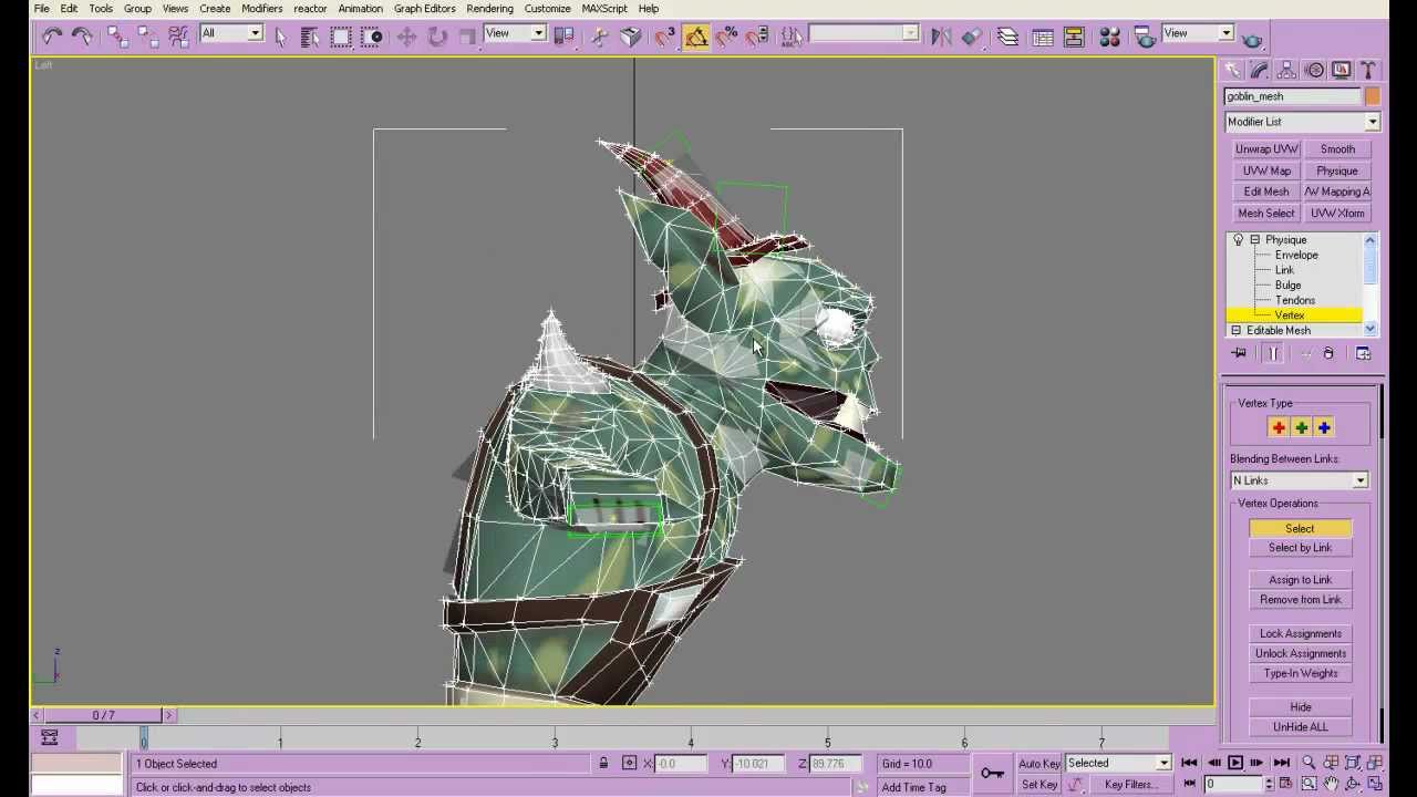 Rigging 4: Attach the Mesh to Bones (3D Studio Max tutorial)