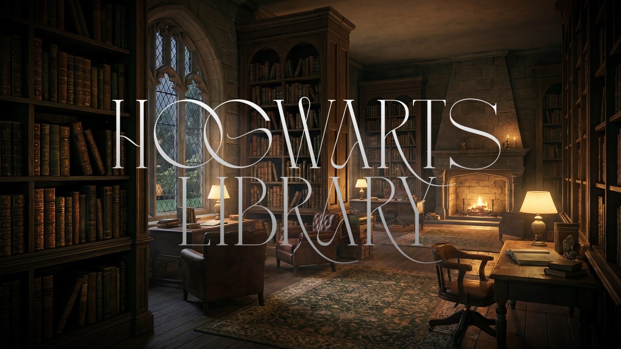 Hogwarts Library Ambience | Harry Potter Inspired Study & Calm Sounds