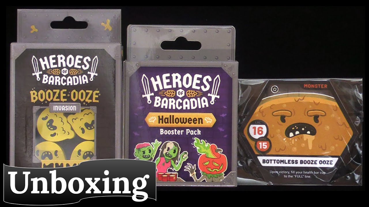Heroes of Barcadia: Halloween Booster Pack & Booze Ooze Invasion - Unboxing