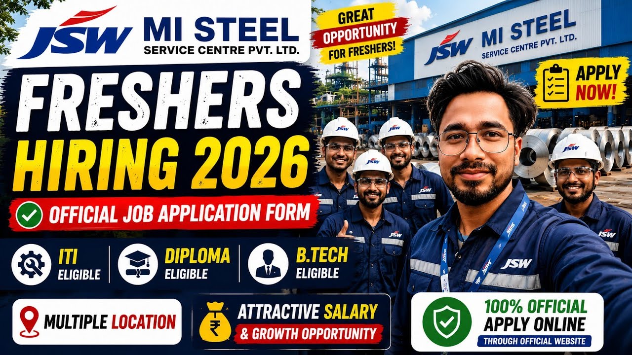 🔥 JSW Steel Freshers Hiring 2026 | Official Apply Started | ITI, Diploma & B.Tech
