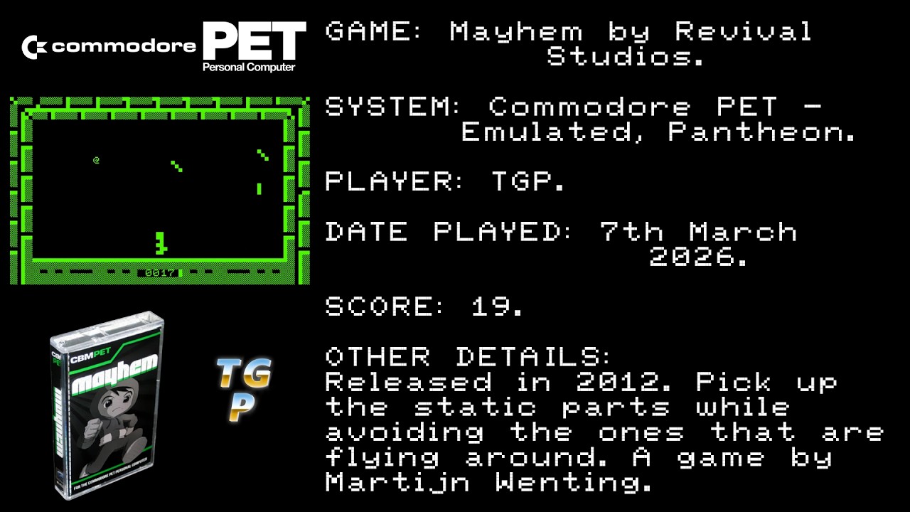 Mayhem - Revival Studios - Commodore PET (Emulated, VICE) - 19 points.