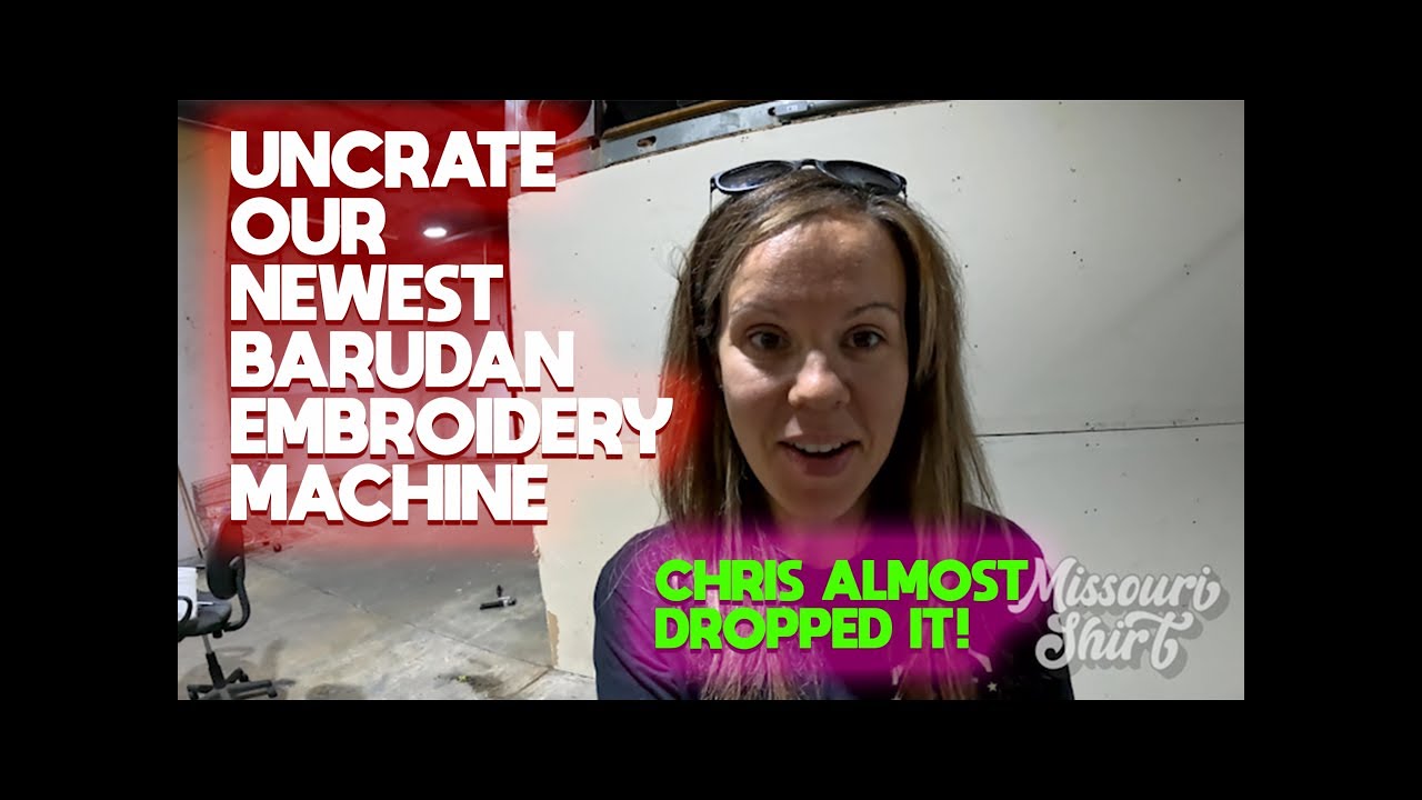 Uncrating Our New Barudan Embroidery Machine | Almost dropped it! | The Blended Family