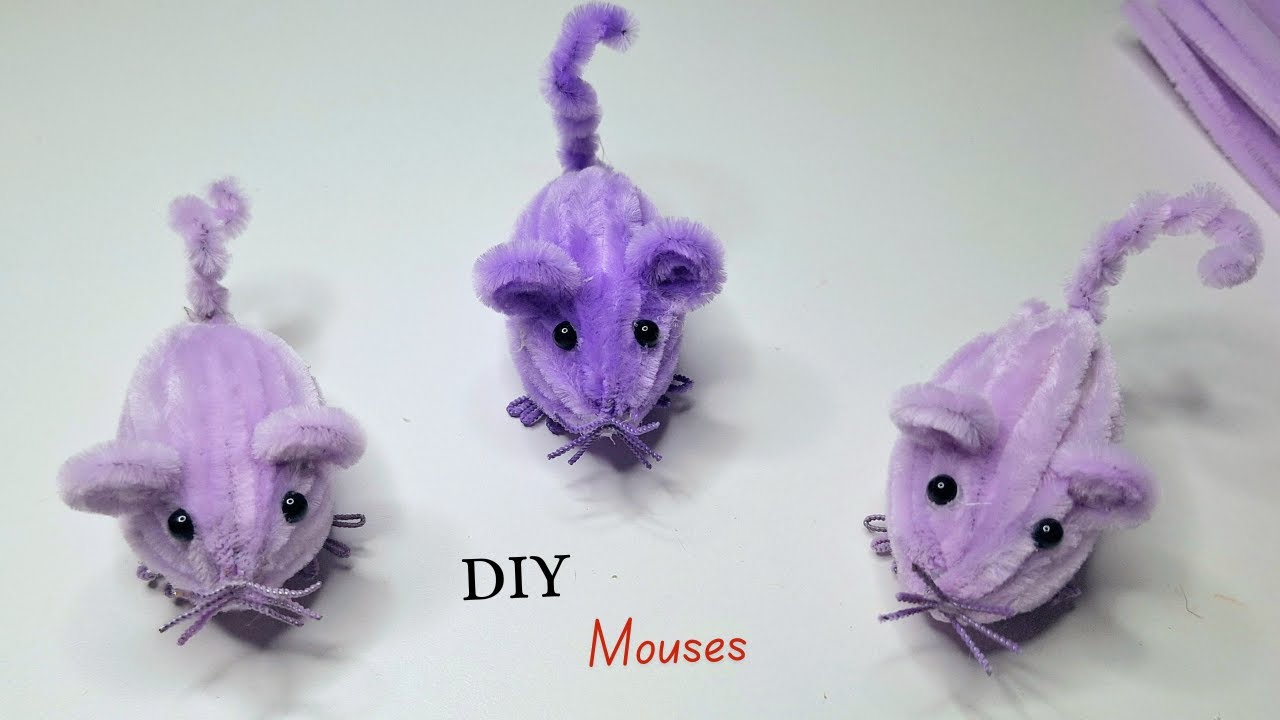 How to Make a Mouse From Pipe Cleaners - diy mouse pipe cleaners
