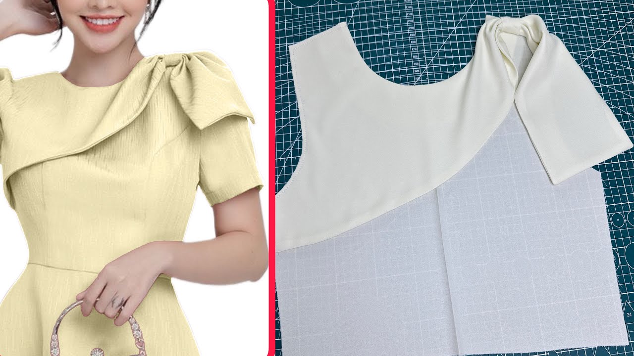 Easy to Cut and Sew : Circle Bow Neck Sewing Technique | Unique Sewing Tips and Tricks