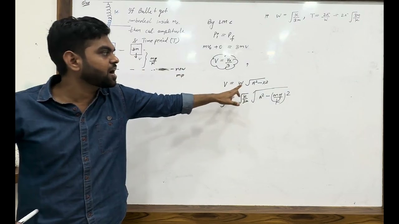 SHM L13  p2 | Advanced Spring Block Problems + Energy Method Introduction  | #vijay sir #jee #neet 
