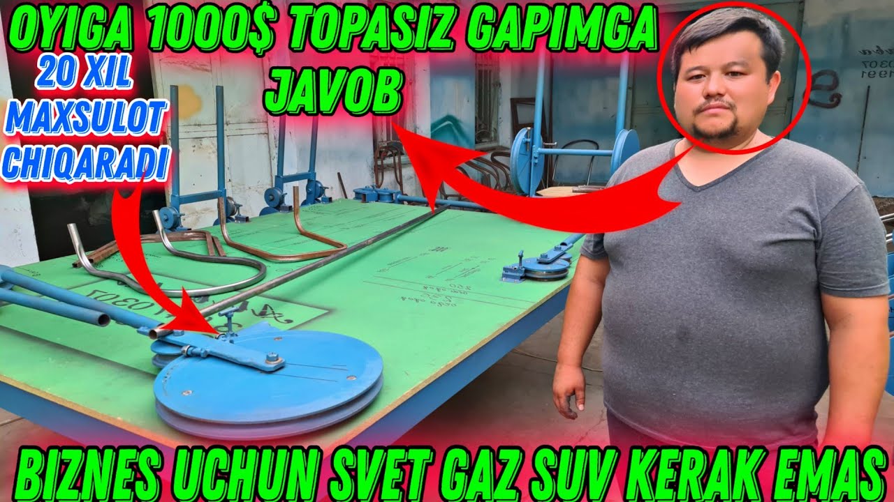 1000$ OYIGA DAROMADLI 20 XIL MAXSULOT STOL STUL ISHLAB CHIQARISH BIZNESI