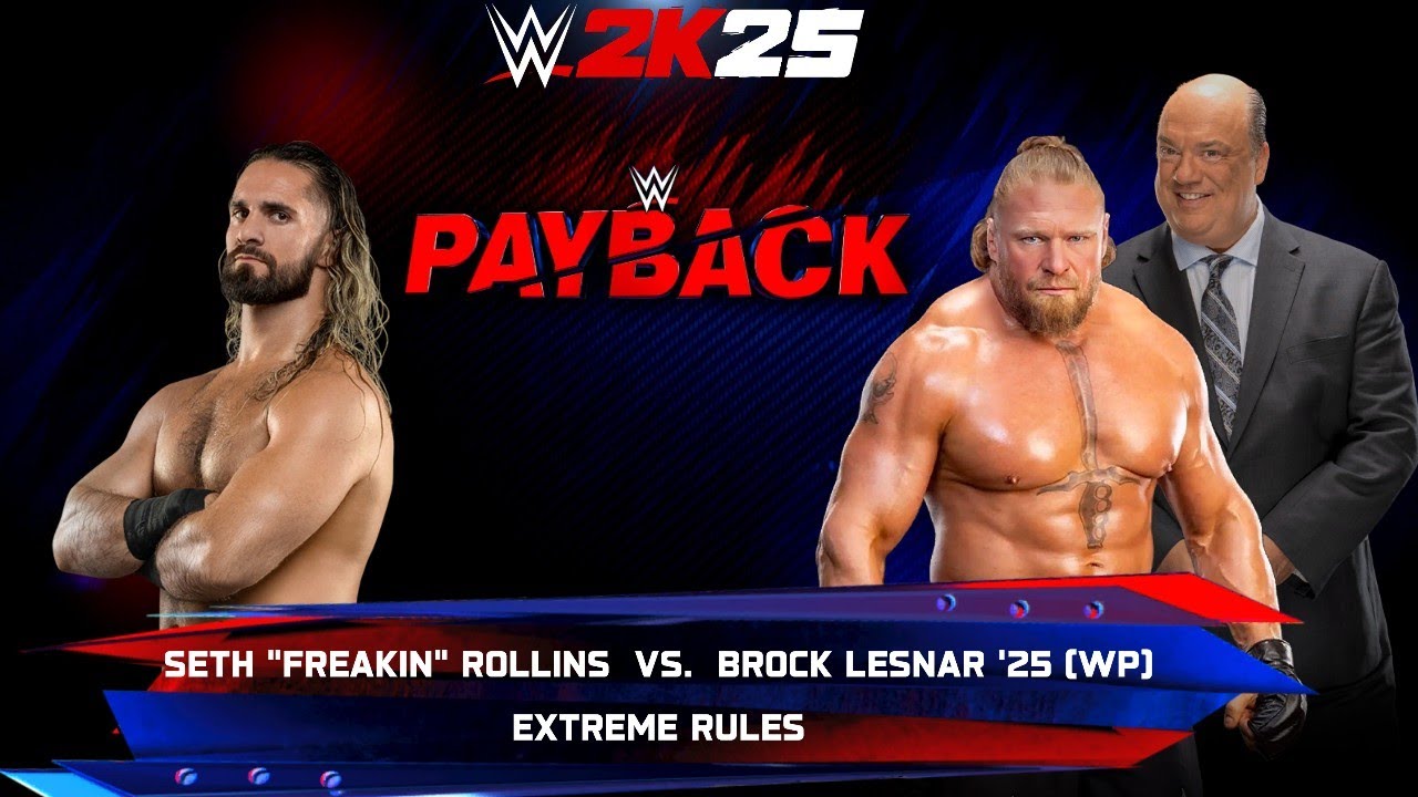 WWE 2k25 - Seth Freakin Rollins vs Brock Lesnar: Extreme Rules Match at Payback 