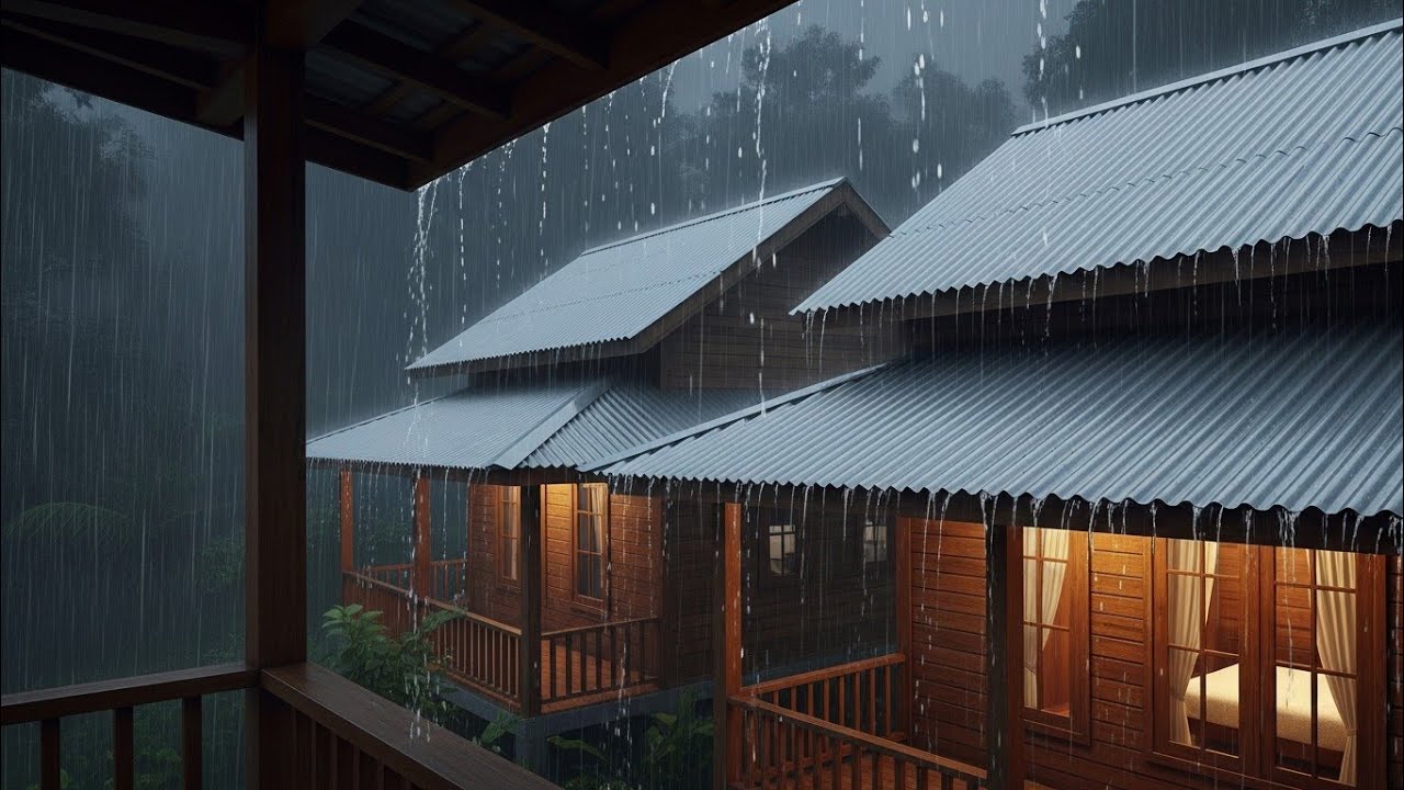 Midnight Heavy Rain Sounds for Deep Sleep, Stress Relief and Cozy Night Ambience