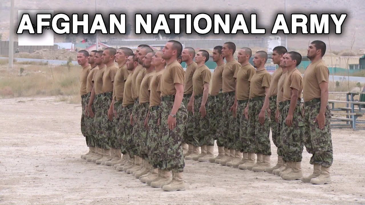 Afghan National Army Officer Academy Recruits Going Through Drills