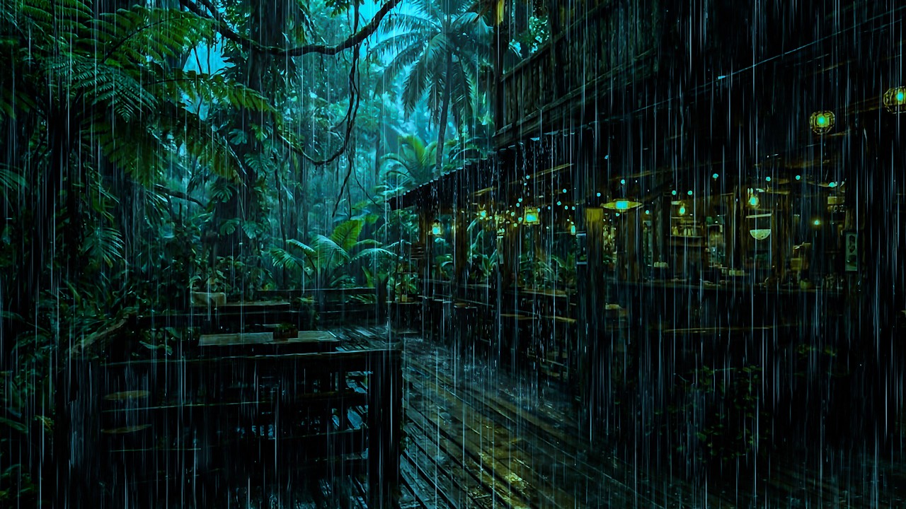 Fall Asleep Naturally with Calming Rain Sounds on Forest Cabin Porch | ASMR Rain White Noise