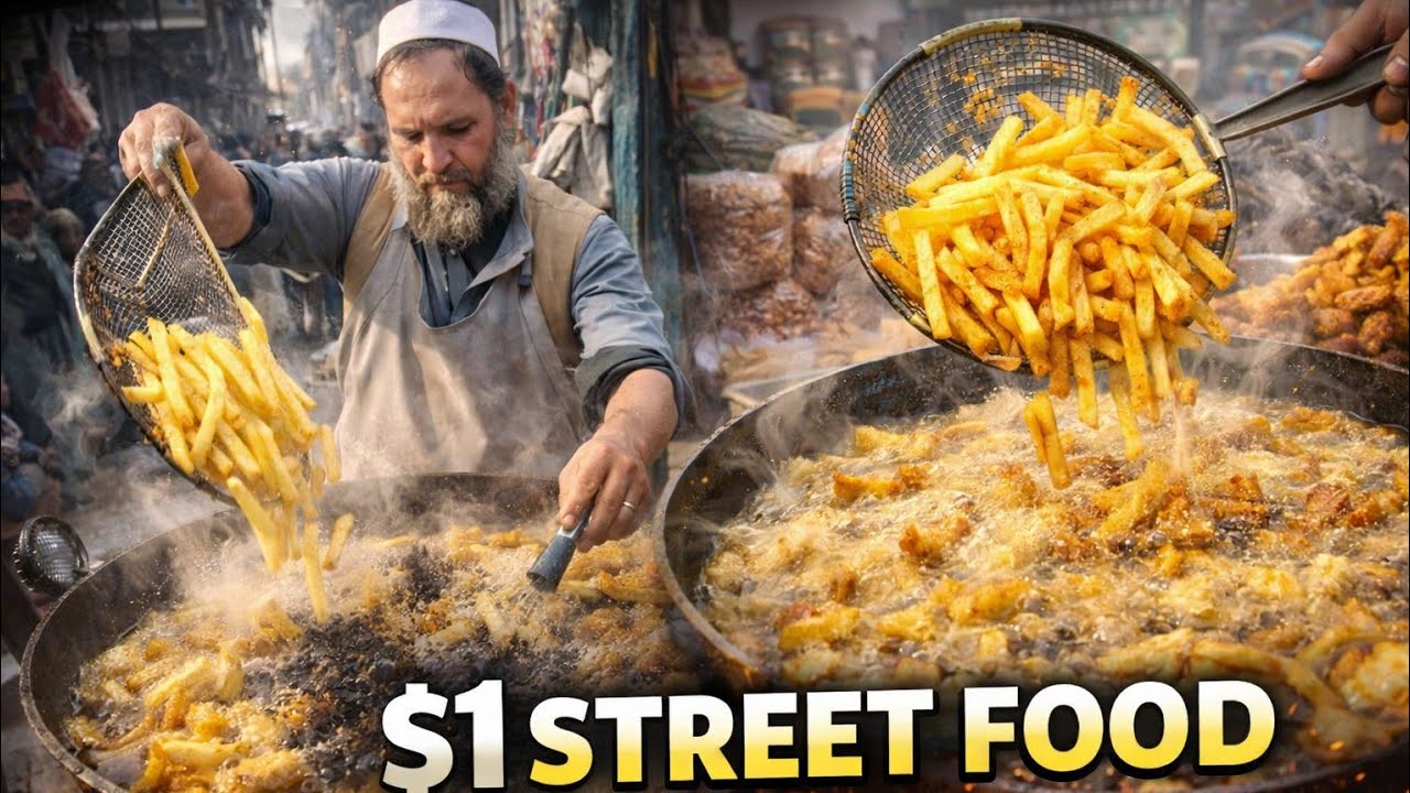 Afghan Street Food | Giant French Fries in Afghanistan Best Potato Chips chicken karahi biryani 