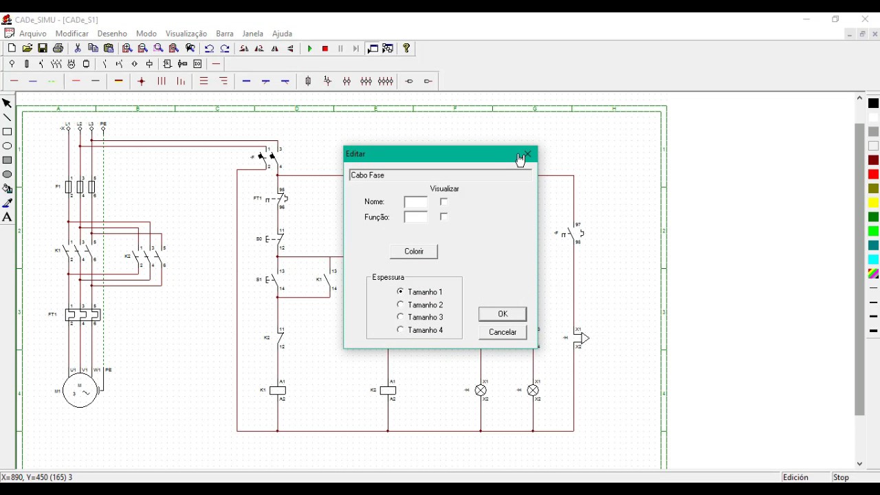 Partida Direta com Reversão Automática - CADe SIMU