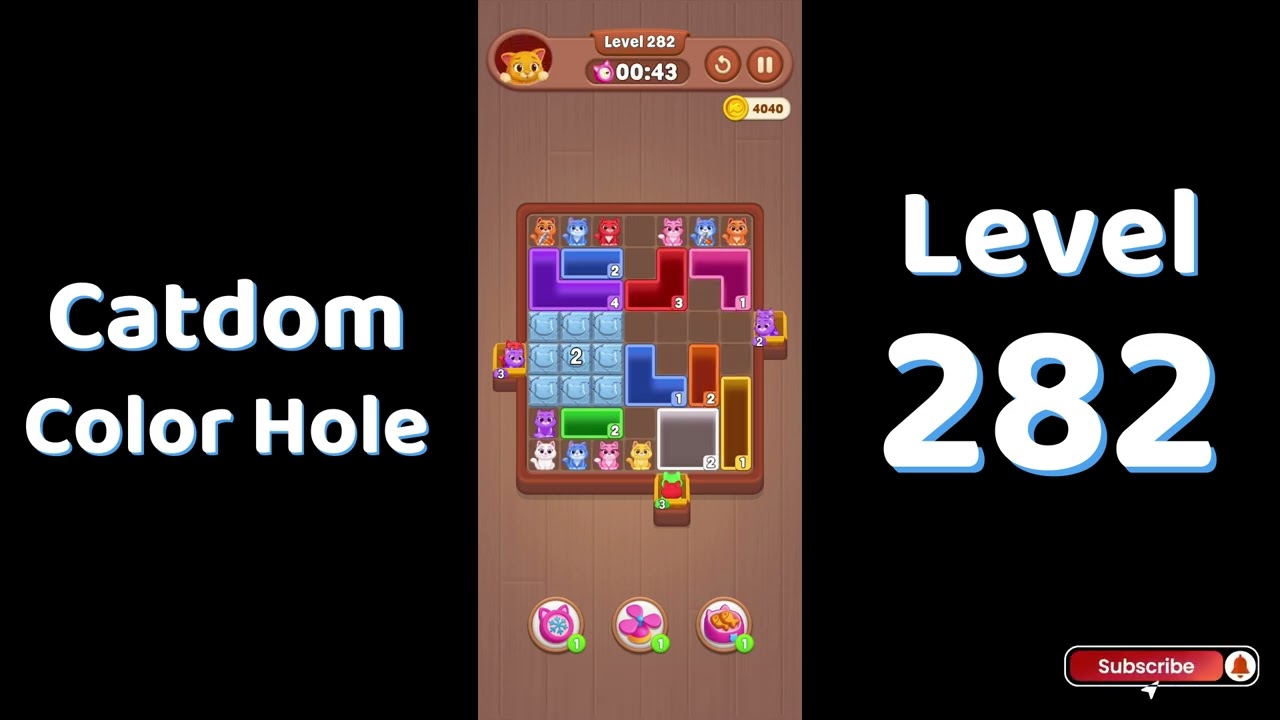 Catdom Level 282 walkthrough | Color Hole 🐱🕳️| Solutionguruji