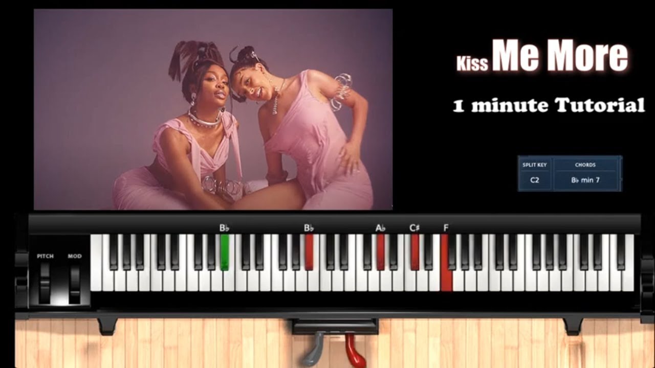 Doja Cat ft. SZA Kiss Me More  *1 Minute Piano Tutorial*