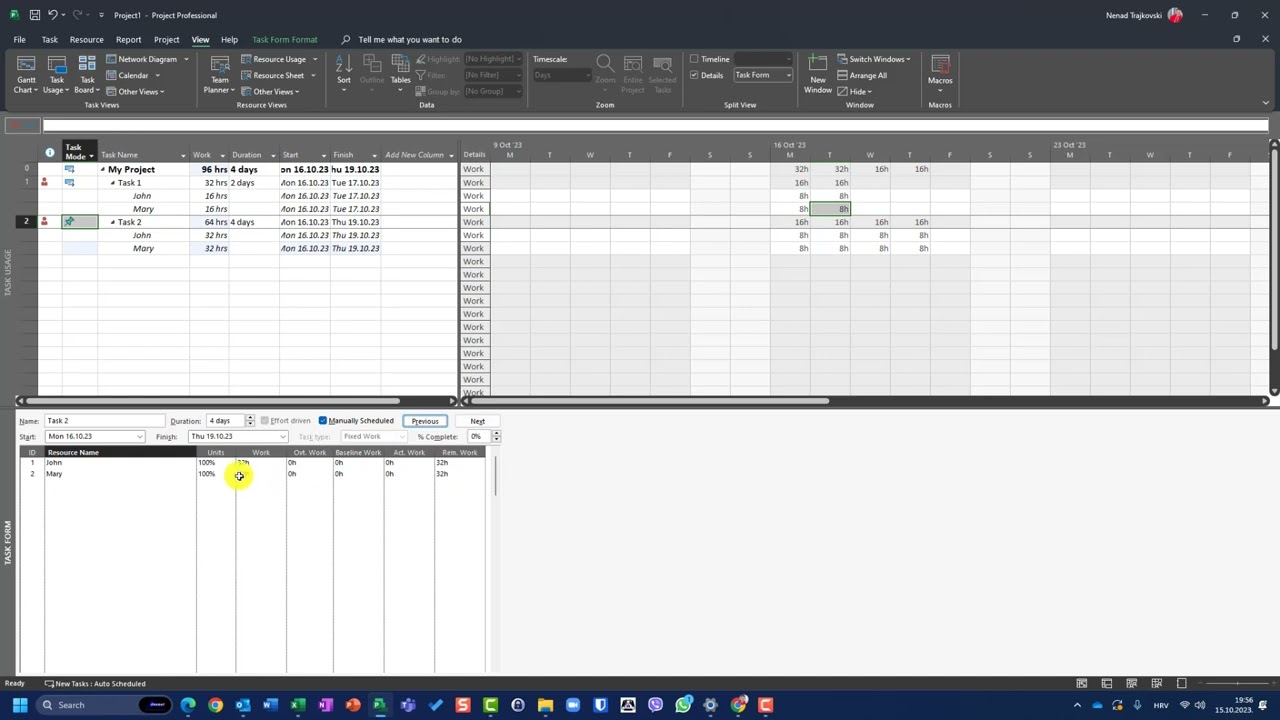 161.  Fixed Work and Manually scheduled Tasks - Microsoft Project Online