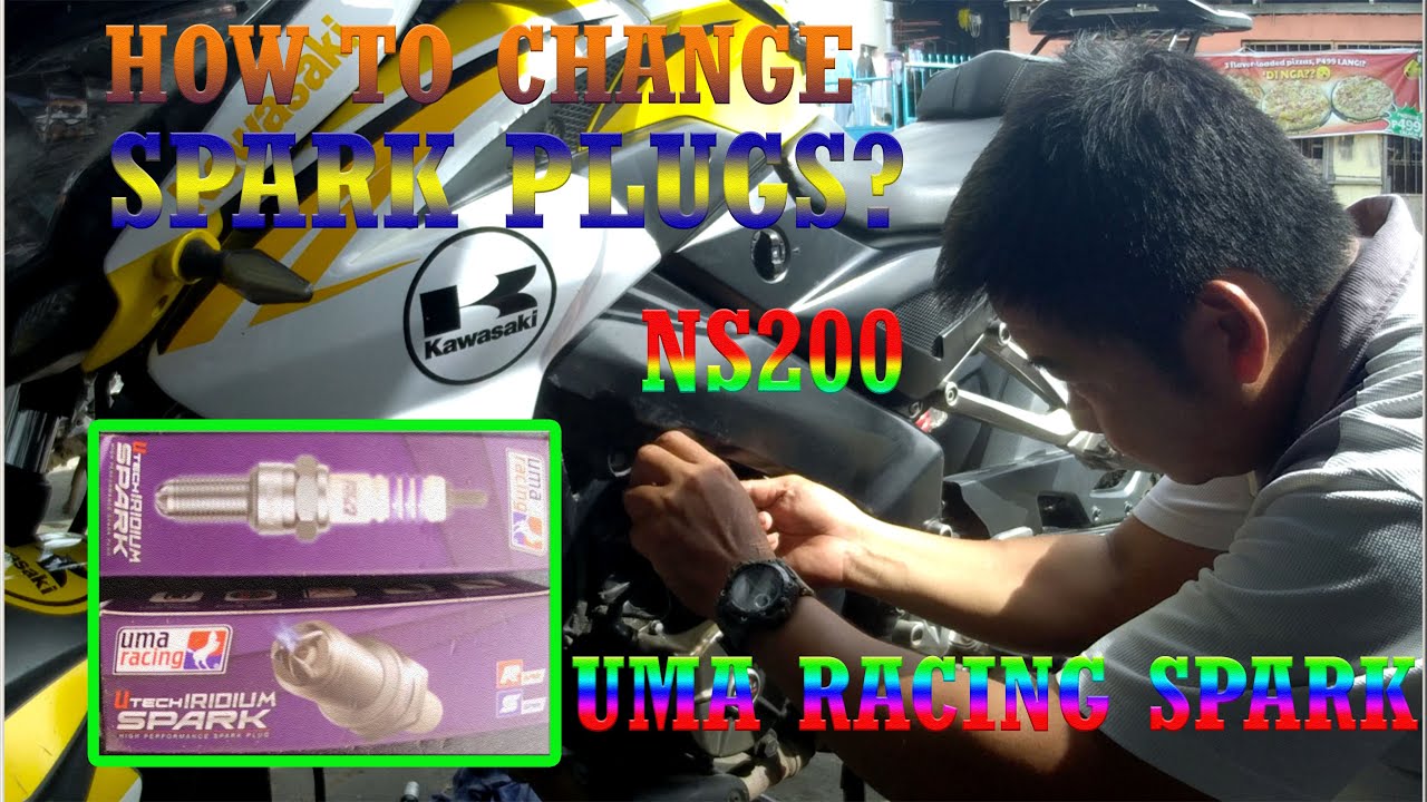 HOW TO CHANGE SPARK PLUGS OF MOTORCYCLE?|KAWASAKI NS200|UMA RACING SPARK PLUGS|Reynolds MotoVlog