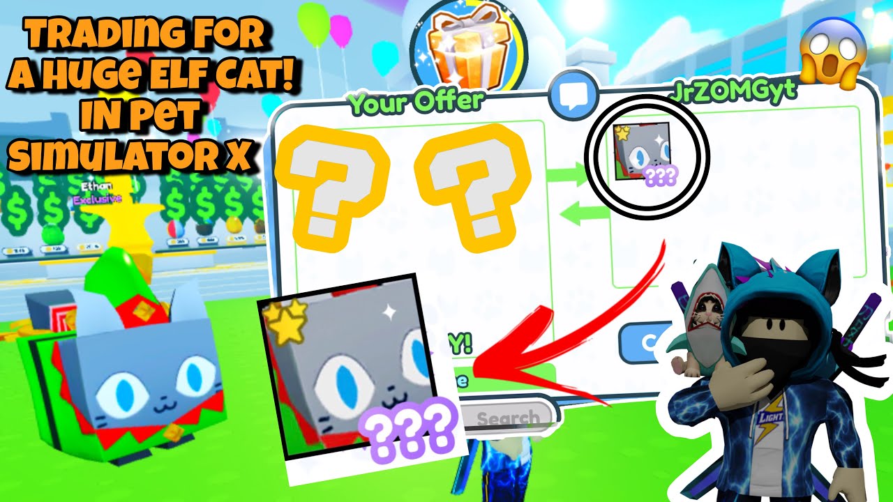 Trading For A Huge Elf Cat In Pet Simulator X RARE!!!