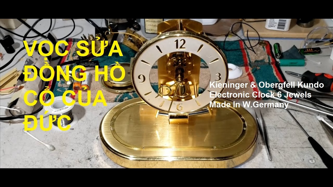 Kieninger & Obergfell Kundo Electronic Clock 6 Jewels Made In W.Germany - Vọc Sửa Đồng Hồ Cổ Của Đức