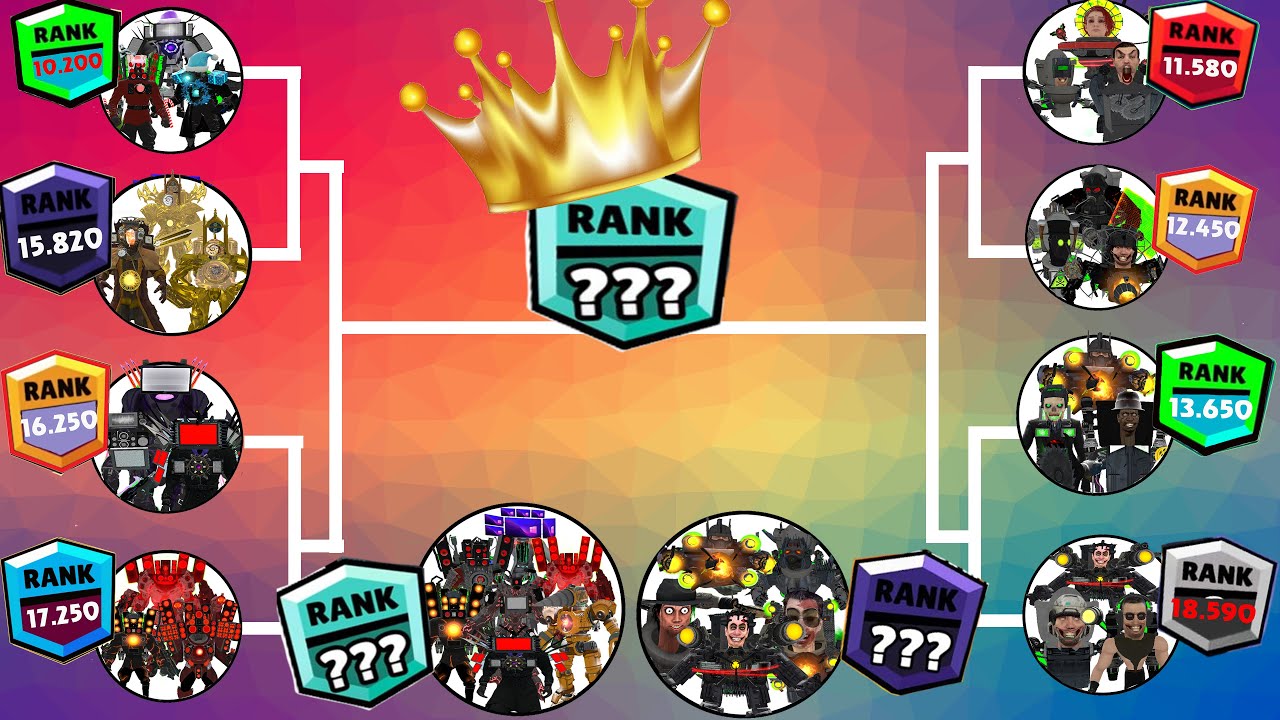 Skibidi toilet tournament brawl stars rank up 3 Cameraman TV man Speakerman vs 3 skibidi Gman