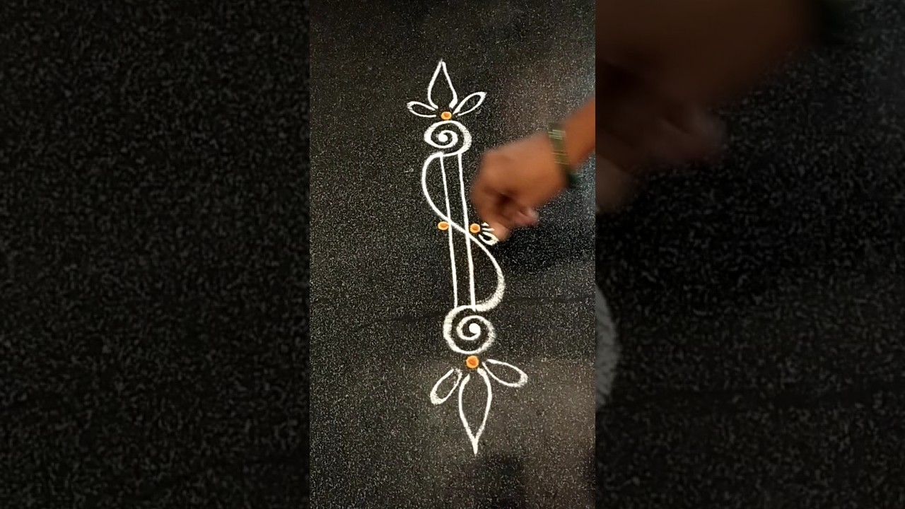 Border rangoli/Side border rangoli design/Border muggulu #borderkolam #muggulu #borderrangoli