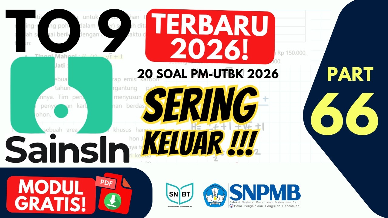 20 Soal PM Penalaran Matematika UTBK SNBT 2026 | TO 9 SAINSIN Pembahasan Part 66