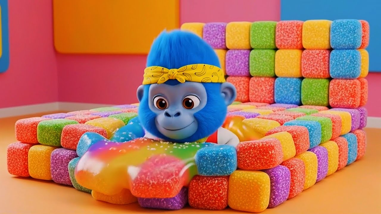 Canción Infantil: Animales Saltando en la Cama | ¡Camas Mágicas de Dulces! 🍭 ABC Animales para Niños