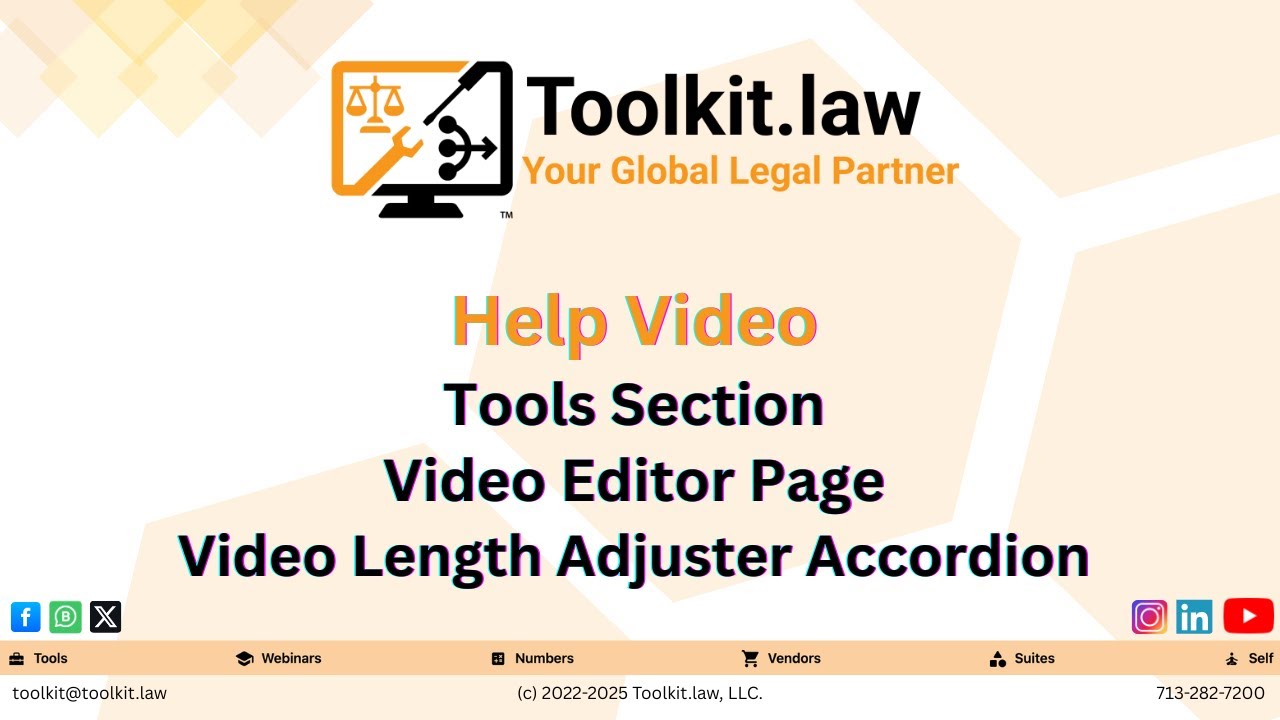 Precise Video Duration Control for Legal Filings | Toolkit.law Video Length Adjuster