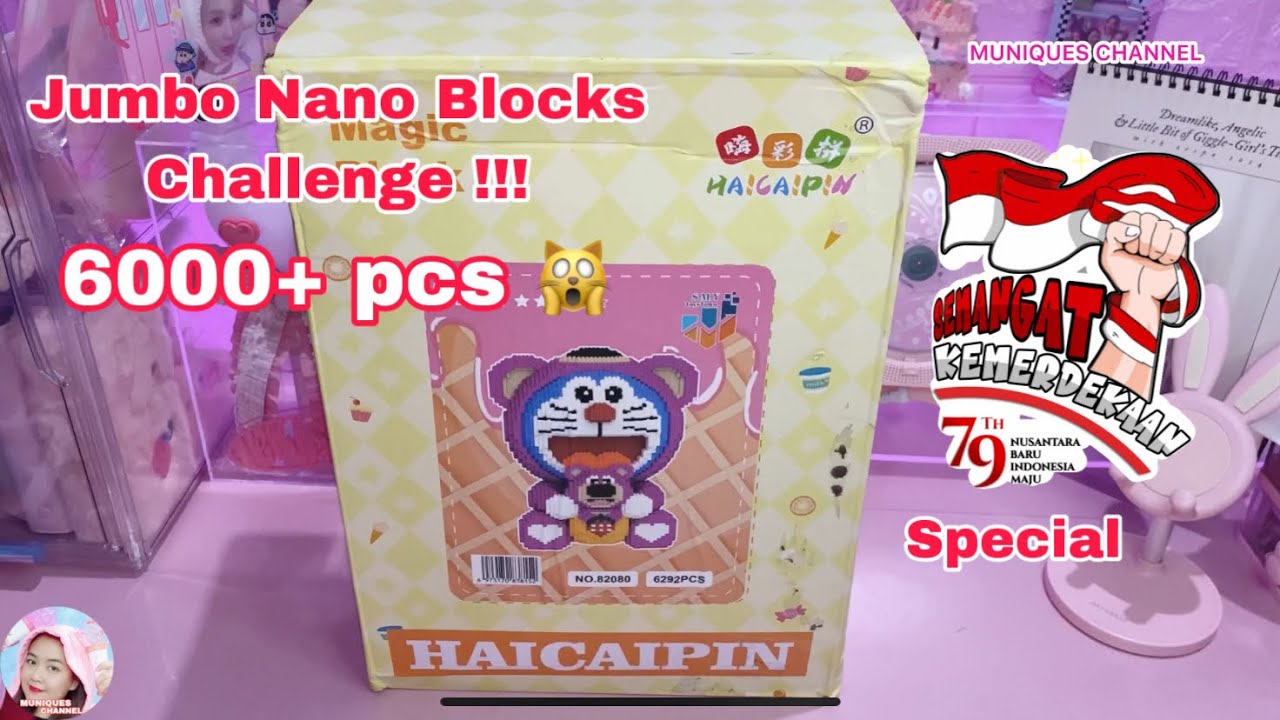 Jumbo Nano Blocks Challenge Special 17 Agustus 2024 Kemerdekaan _ Doraemon & Lotso 6000 pcs