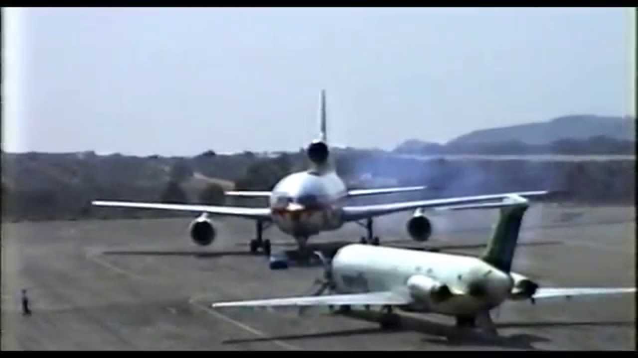 LTU Lockheed L-1011 TriStar, start up and take off at Kos (1992)