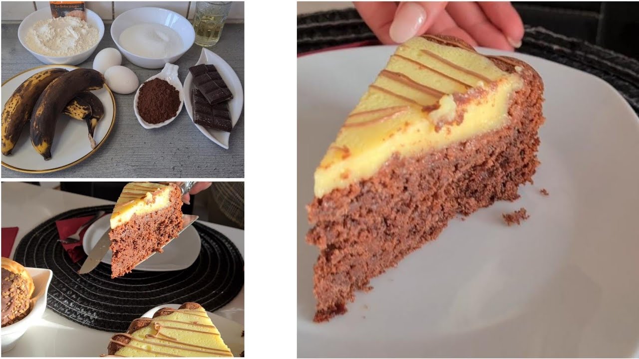 عندك موز في البيت اجي تشوفي اسهل كيك 🍌🍌🍫🍫 غادي يولي معتمد عندك | كيك بالشكلاط و الموز