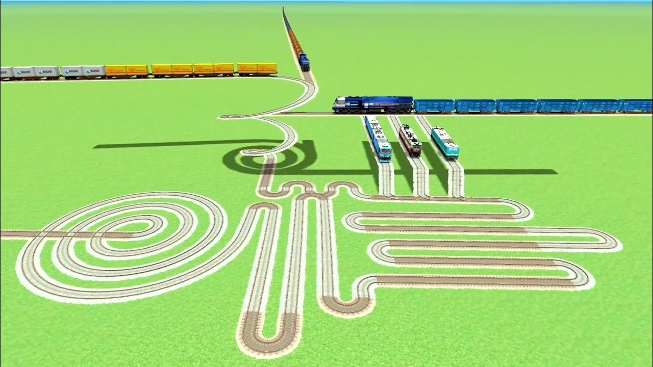 IMPOSSIBLE 💖EIGHT TRAINS CROSSING FACE CIRCLE TRACK RAILROAD 💝RAILWORK BEANG DRIVE TRAIN SIMULATOR 