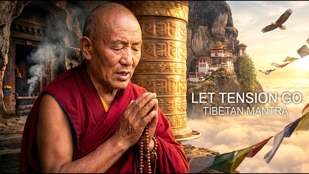 Tibetan Monks Prayer Chant in a Mountain Cliff Monastery — Sacred Himalayan Cave Meditation Mantra