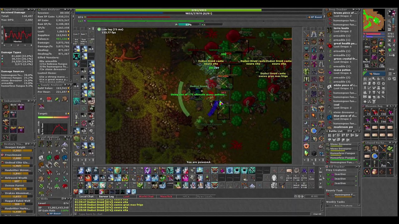Bounty Task Humongous Fungus 373/373 Elder Druid 870 Kalibra