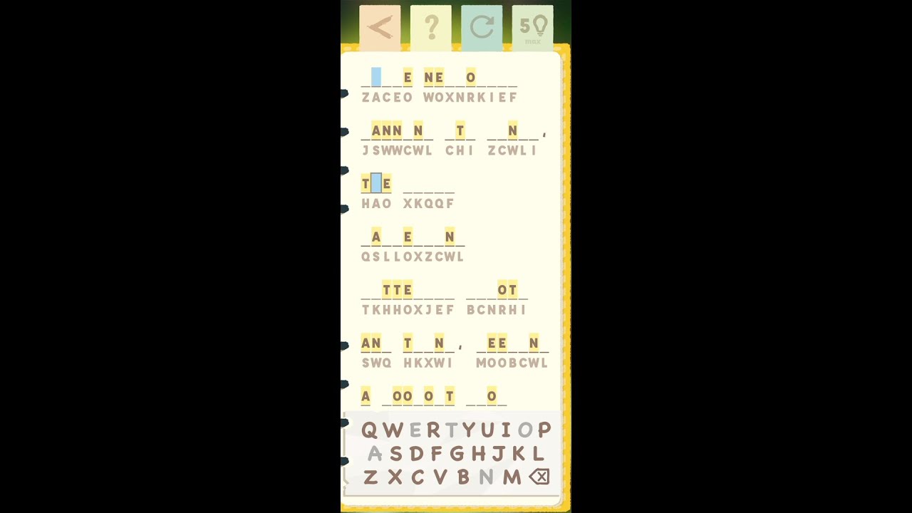Cryptograms! (by Runaway) - free offline word puzzle game for Android and iOS - gameplay.