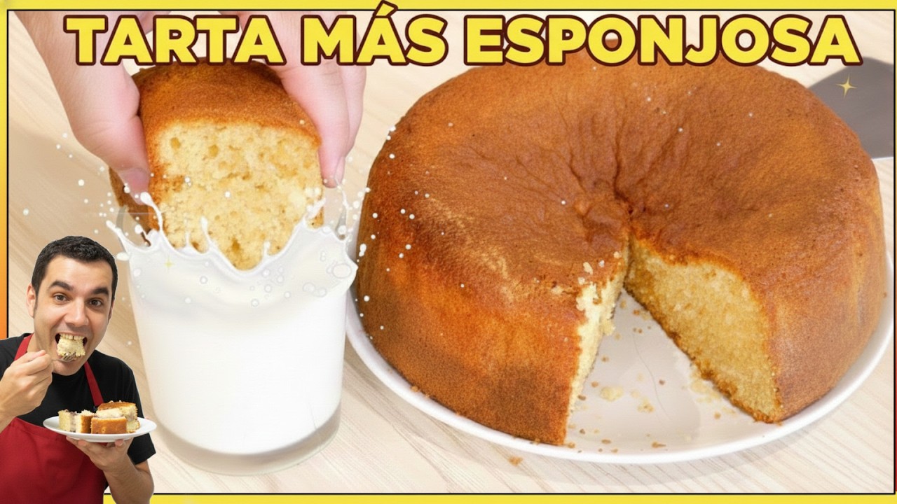 Solo 1 truco y sale ASÍ de ALTA | Tarta Esponjosa de Leche Caliente