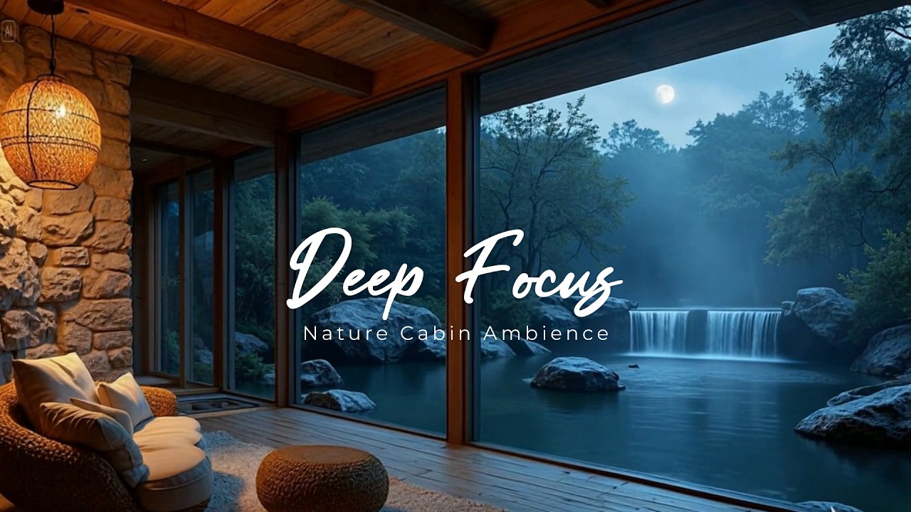 Deep Focus Jazz by the River – Tranquil Water Flow Ambience for Study and Focus