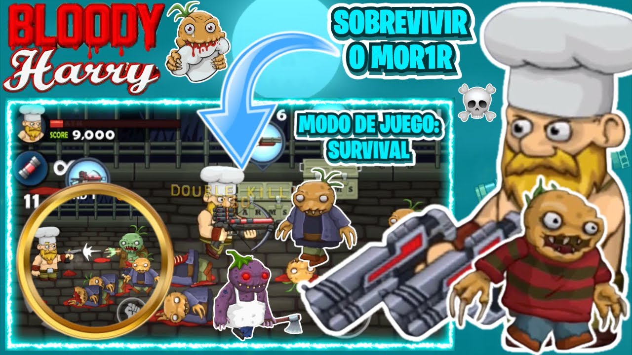 BLOODY HARRY - ÚLTIMO C0MBATE CONTRA LOS VEGETALES ZOMBIES! *MODO SURVIVAL* (GAMEPLAY EN ESPAÑOL)