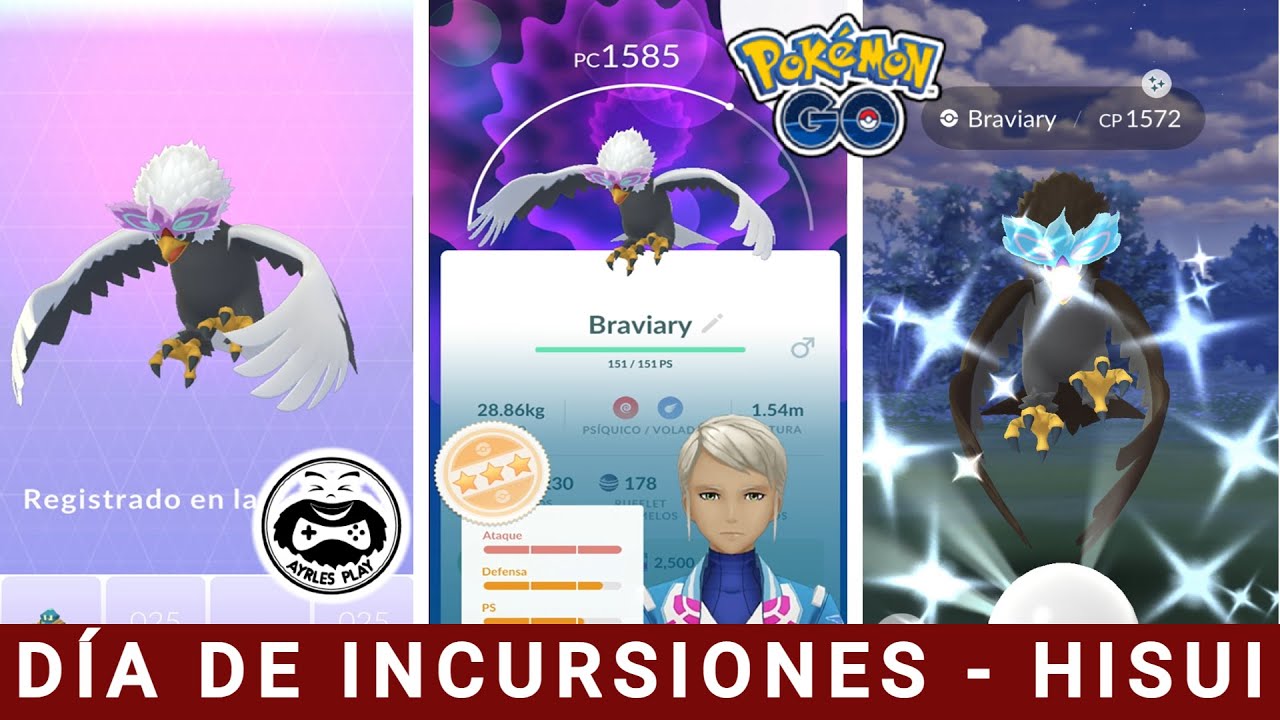 BRAVIARY DE HISUI SHINY POKEMON GO | DIA DE INCURSIONES POKEMON GO 2022 | RAID DAY POKEMON GO 2022
