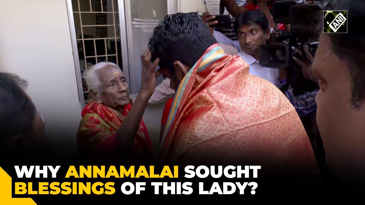 Who is this lady from whom K Annamalai took blessings before filing LS nomination from Coimbatore?