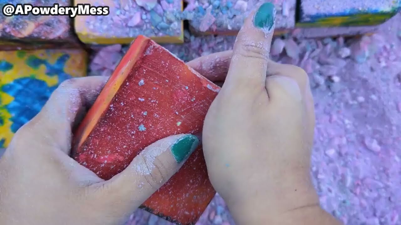 💖✨ASMR Fresh Soft Colorful Dyed Gym Chalk Most Satisfying Relaxing Sleep Aid ASMR Gym Chalk