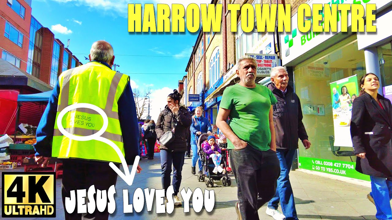 HARROW TOWN CENTRE walking tour | London walk 4K