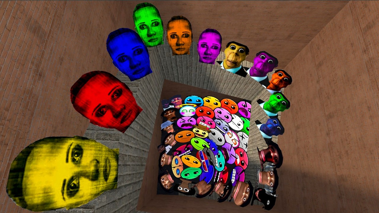Selene Family, Obunga Nextbots, Juandale Pringle, Lobotomy Dash Family Chase me in Maze. Garry's Mod
