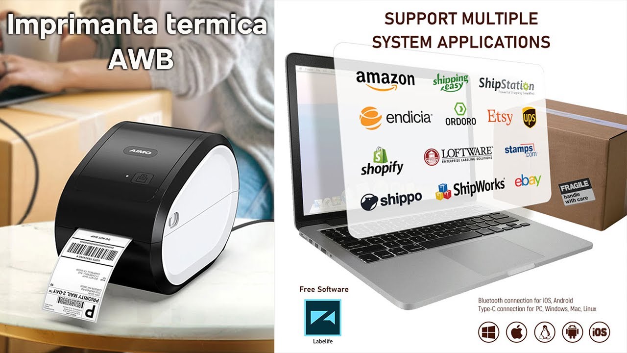 Imprimanta termica AWB, formate mari, viteza printare mare, 100 mm/s, conectare USB, AIMO 650