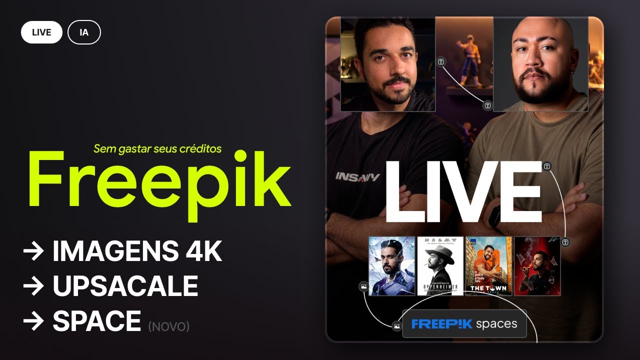 Freepik Space ao vivo, upscale e 4K sem gastar créditos