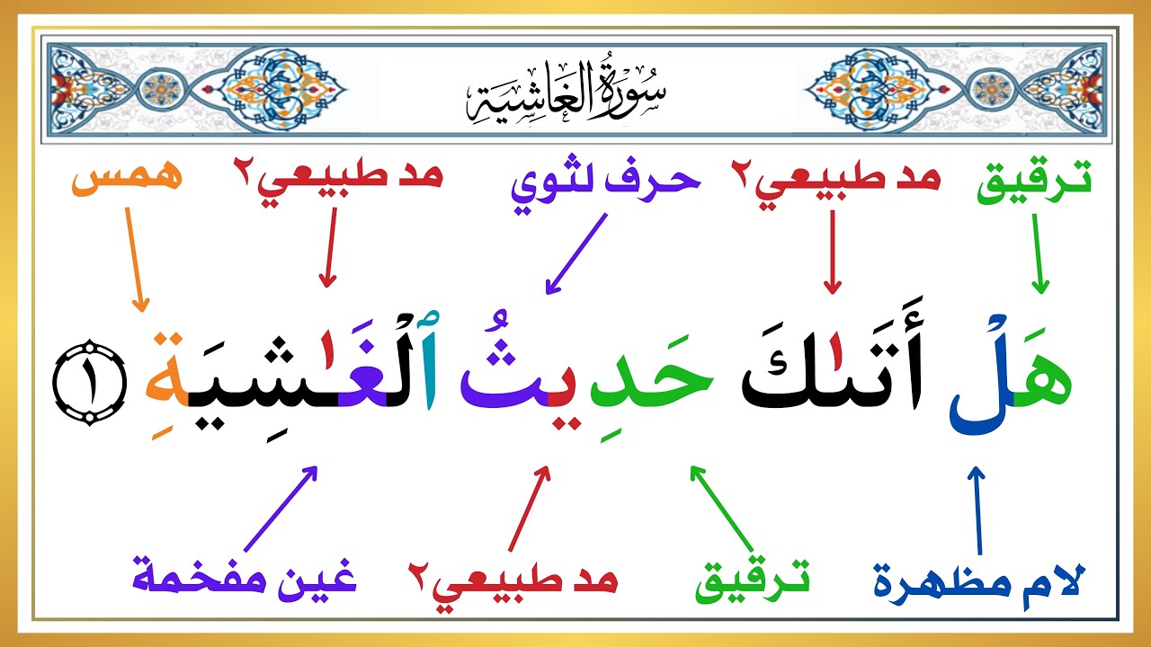 الحلقة 52 | تعلم النطق الصحيح لسورة الغاشية بأحكام التجويد | كيف تحفظ القرآن الكريم بسهولة ✅