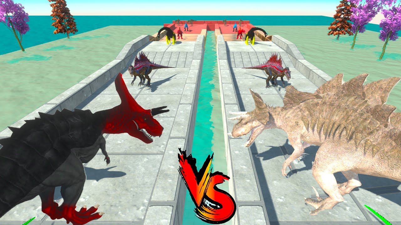 DARK TRICERATOPS vs SKELETON TRICERATOPS RACE BATTLE COMPETITION - ARBS