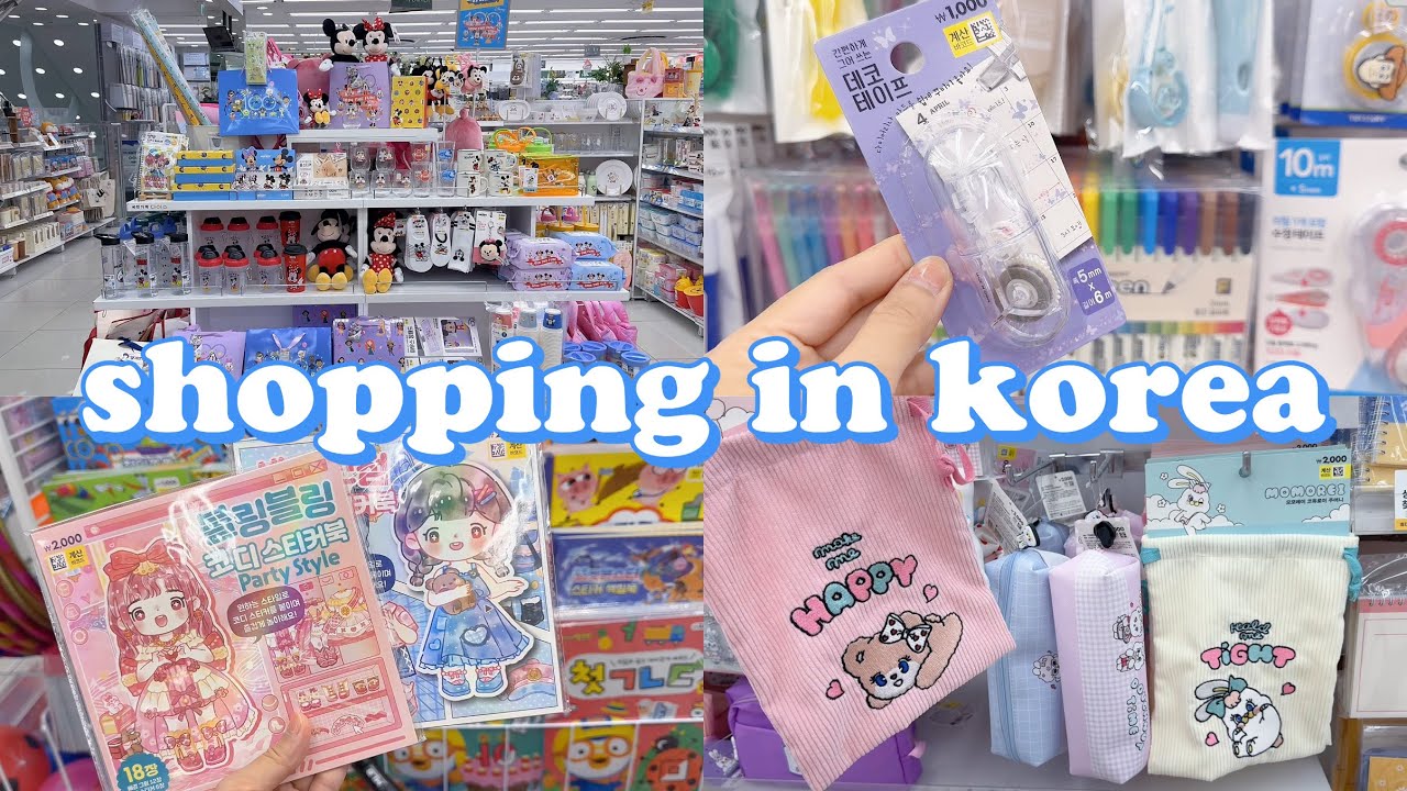 shopping in korea vlog 🇰🇷 daiso stationery haul 👗 dress up sticker book & more