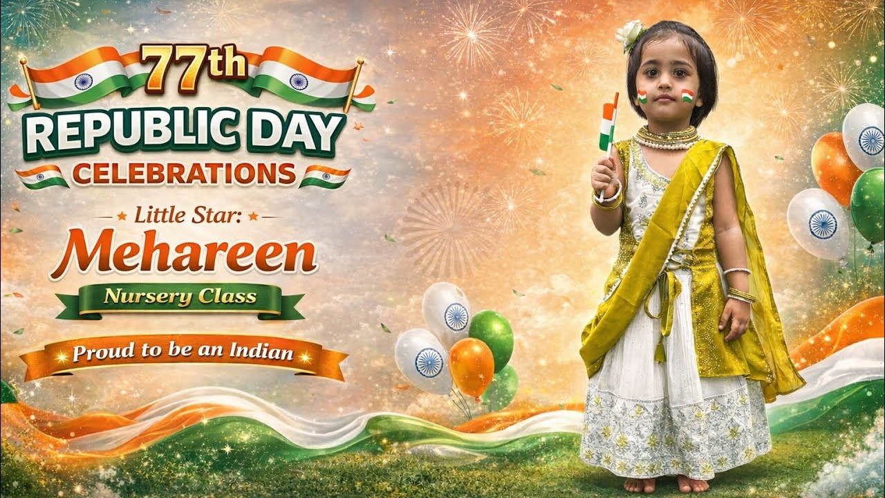 77th. Republic day celebration's. Nursery kids dance performance.